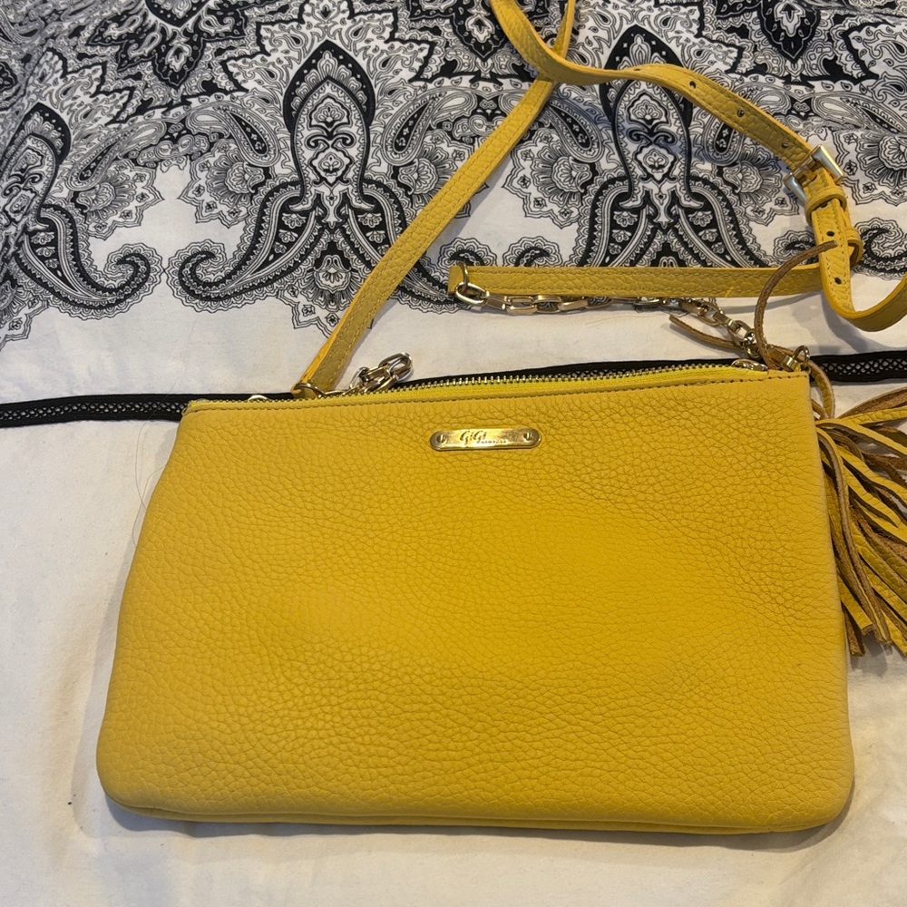 GiGi New York  Yellow Pebble‎ Leather Crossbody Bag